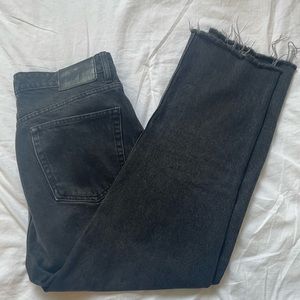 Black straight leg jeans